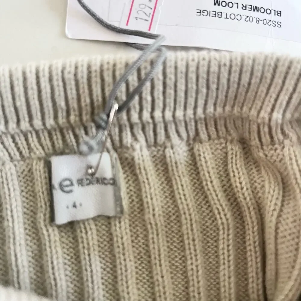 Violeta e Federico unisex boy girl rib knit ecru shorts size 4 NWT - Picture 6 of 6